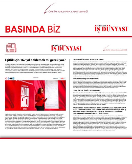 Türkiye’de İş Dünyası - Basında Biz